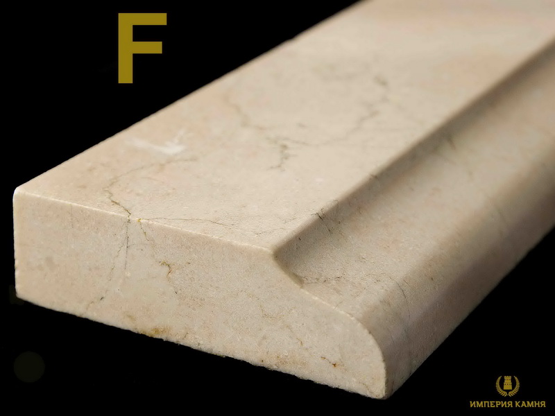 F stone. Фаска h+h натуральный камень подклейка 20мм + 20мм. Профиль мрамор 40мм торец. Кварцевые кромки профиль h 20мм. Фасонный профиль е (фаска, 3-6 мм).